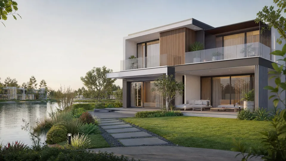 Contemporary new house in a Lahore gated community, illustrative render